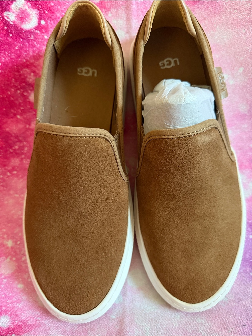 UGG women Chestnut Brown Suede Slip-On Loafers